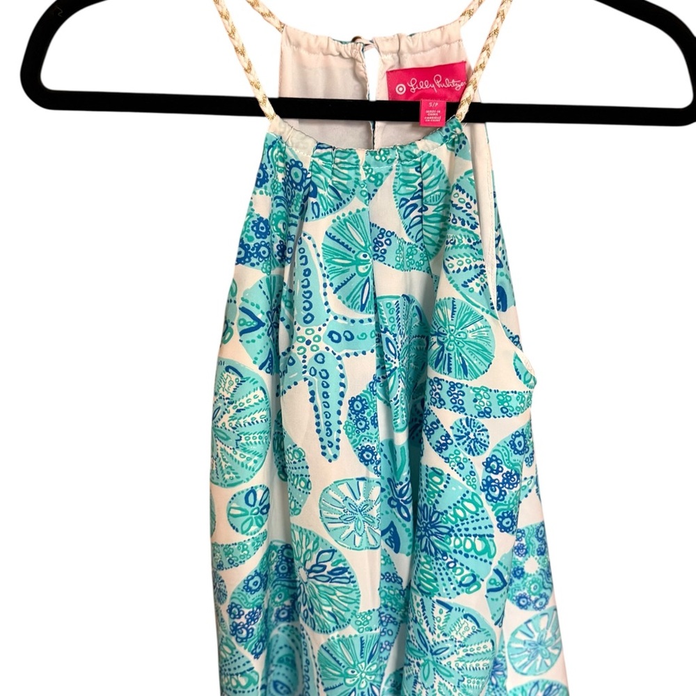 Lilly Pulitzer Blue and White Halter Top